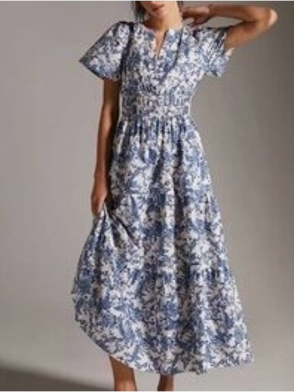 NWT Anthropologie Somerset Maxi Dress by Maeve  in Blue Floral Toile